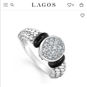 Lagos Black Ceramic & Diamond Ring